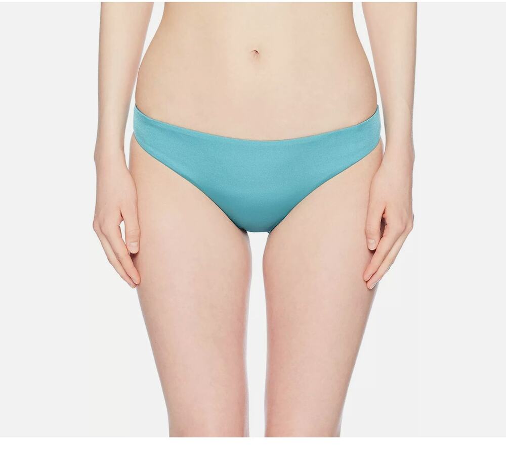 The Bikini Lab Junior's Solid Basic Cinched-Back Hipster Bikini Bottom, Teal M